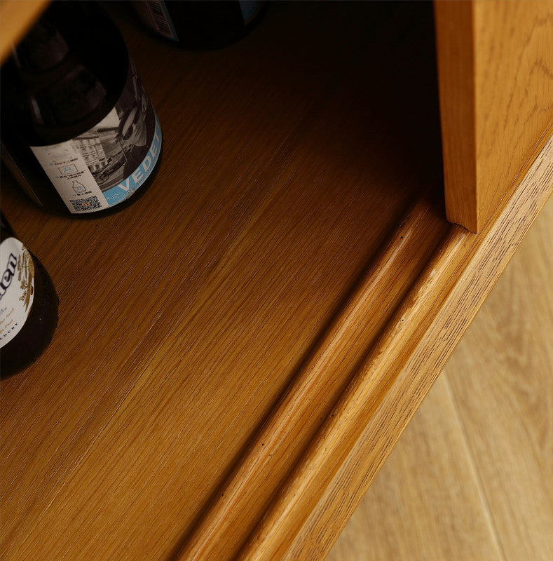Nouia Oak Storage Cabinet with 2 Doors 4 Drawers