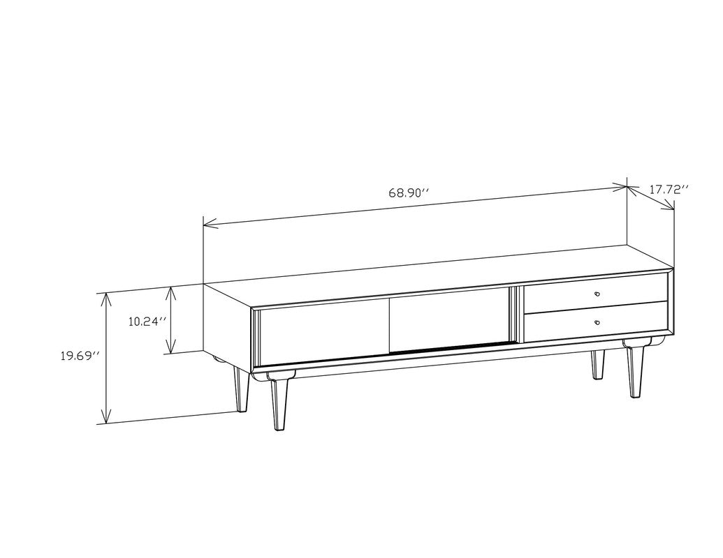 Yekupe TV Stand with 2 Rattan Weaving Doors