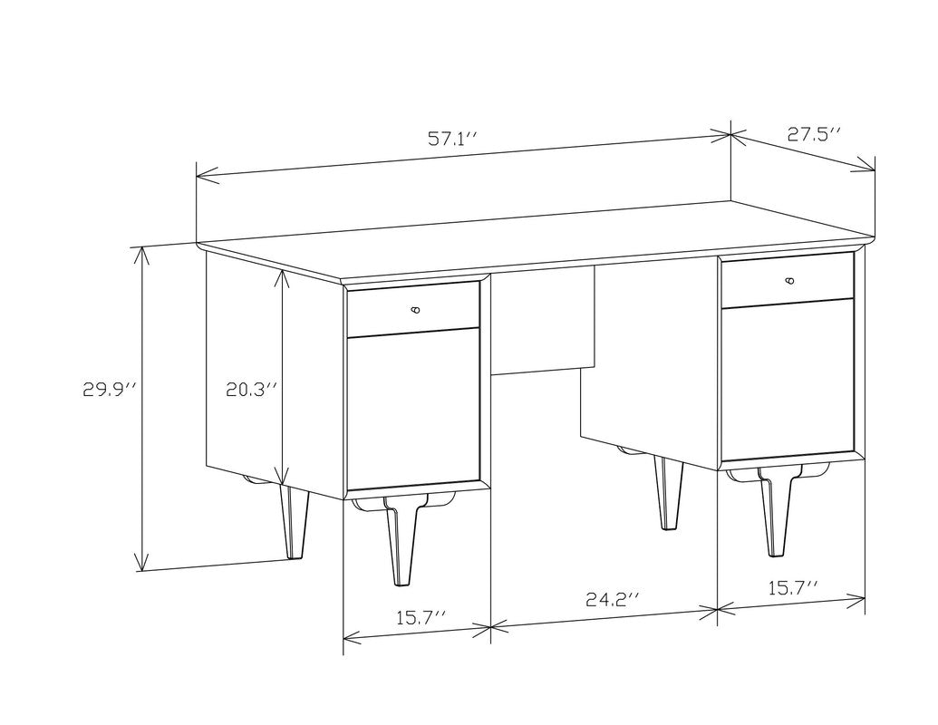 Yekupe Walnut Office Desk with Rattan Net