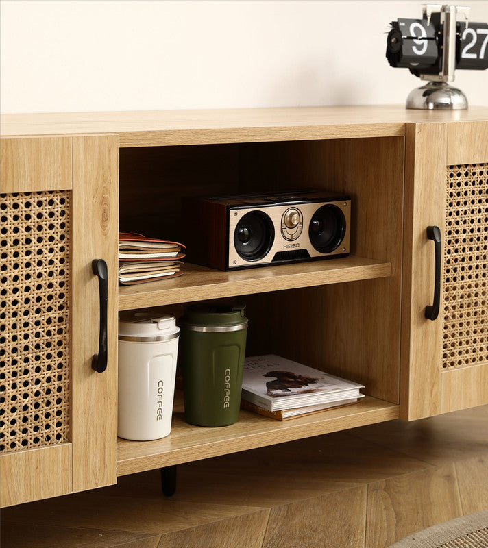 Catino Oak Rattan TV Cabinet