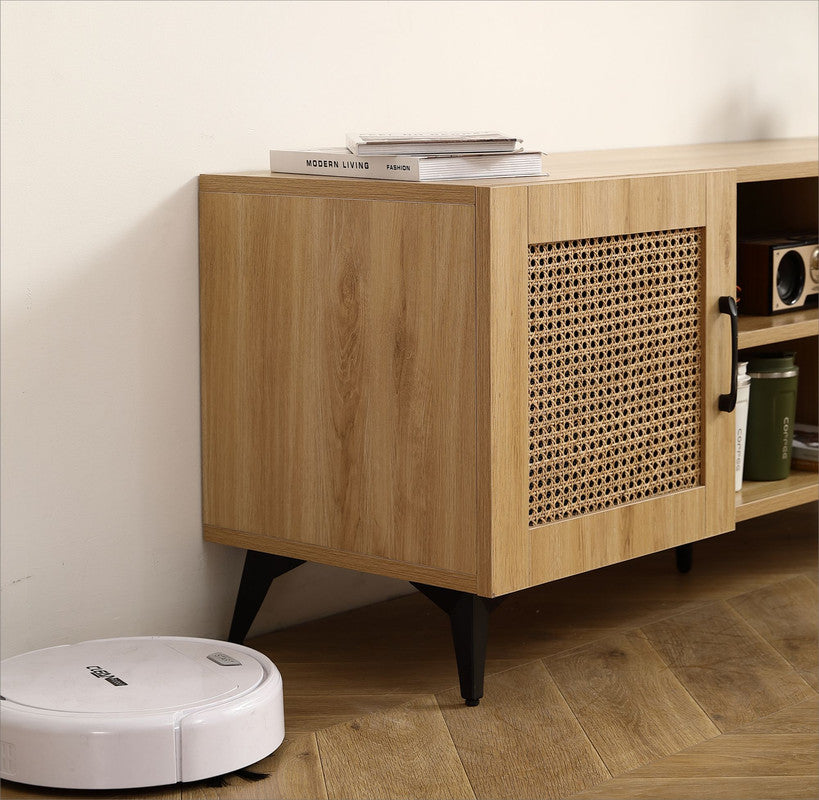 Catino Oak Rattan TV Cabinet