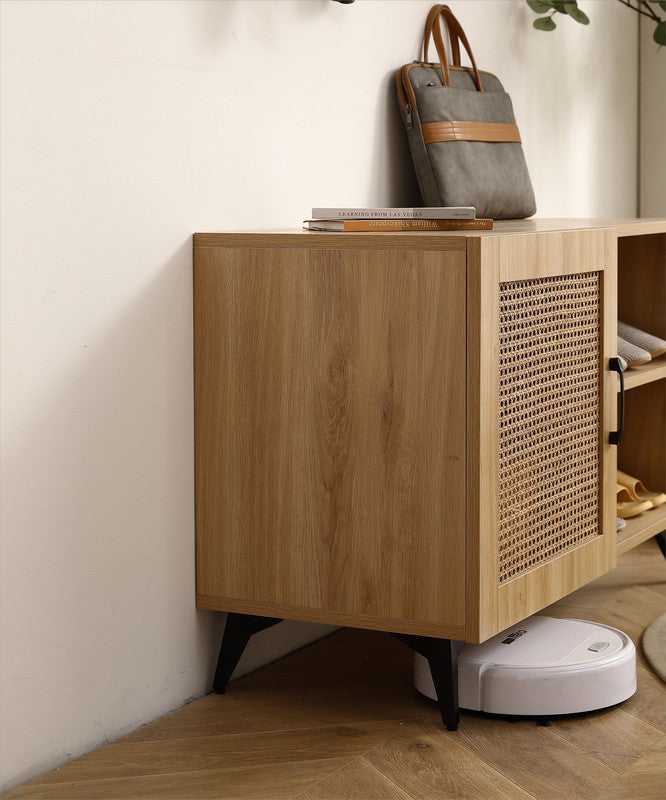 Catino Shoe Cabinet with Rattan Weaving Door