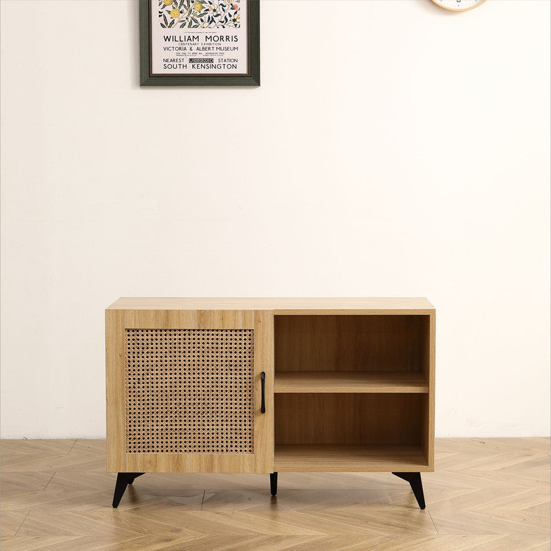 Catino Shoe Cabinet with Rattan Weaving Door