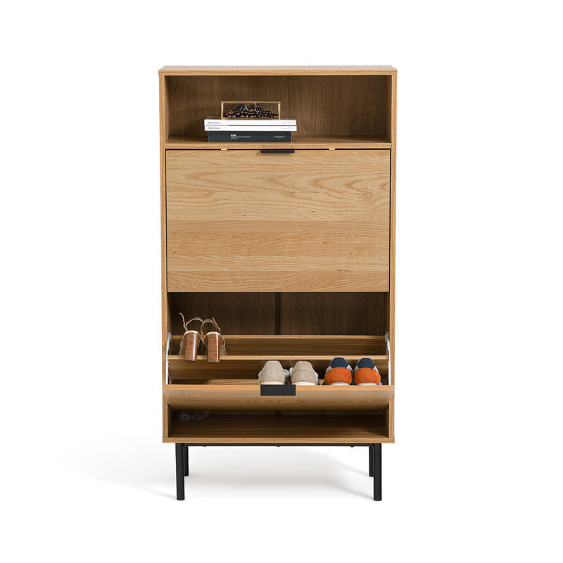 Tarya Oak Veneer 2-Door Shoe Cabinet
