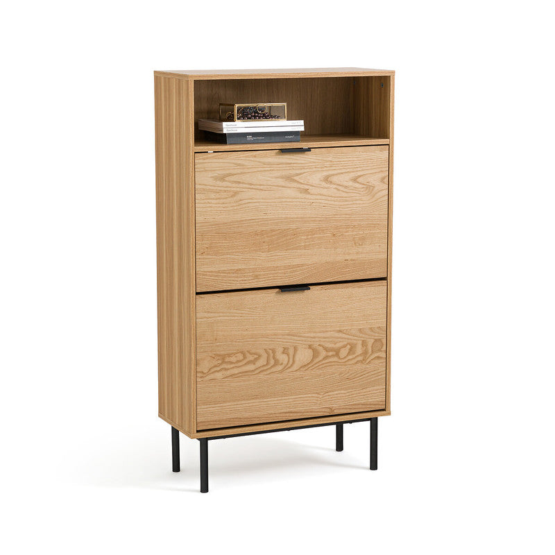 Tarya Oak Veneer 2-Door Shoe Cabinet