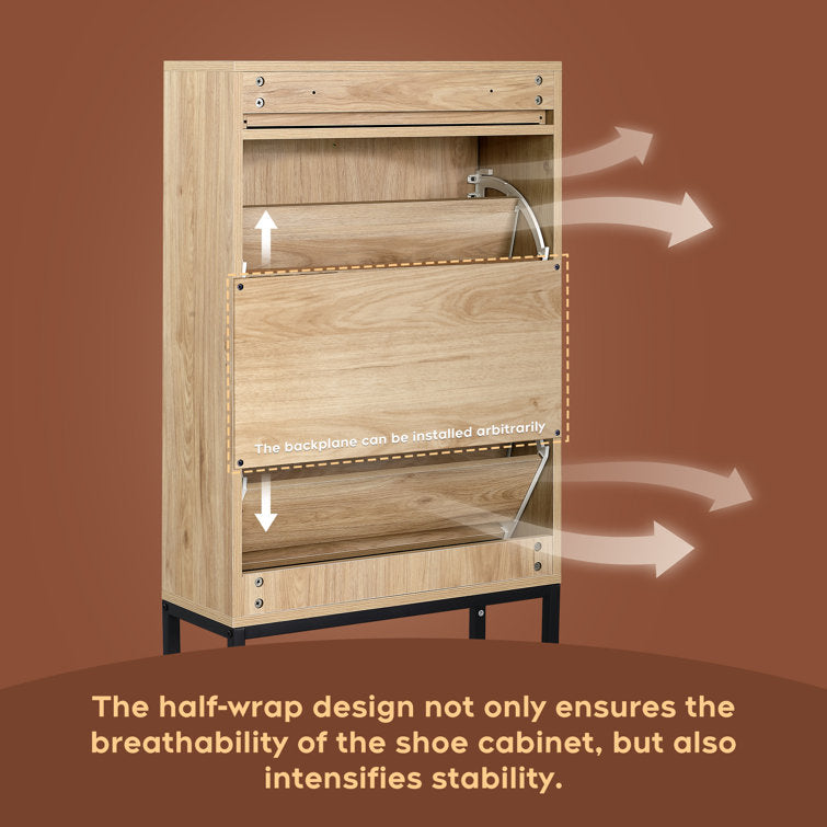 Lebiho Natural Rattan Shoe Storage Cabinet
