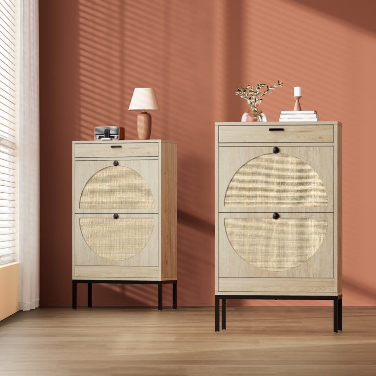Lebiho Natural Rattan Shoe Storage Cabinet