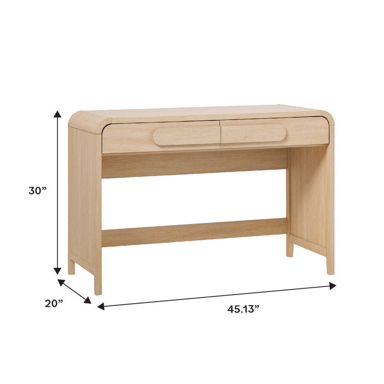 Sitaki Transitional Curved Waterfall 2-Drawer Writing Desk