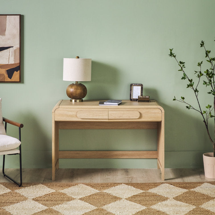 Sitaki Transitional Curved Waterfall 2-Drawer Writing Desk