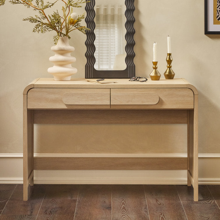 Sitaki Transitional Curved Waterfall 2-Drawer Writing Desk