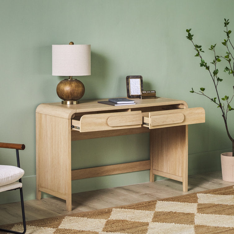 Sitaki Transitional Curved Waterfall 2-Drawer Writing Desk
