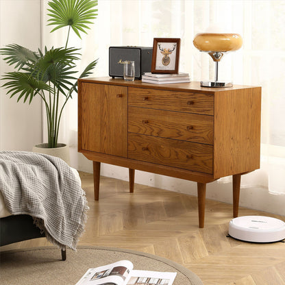 Nouia Oak Storage Cabinet with 1 Door 3 Drawers