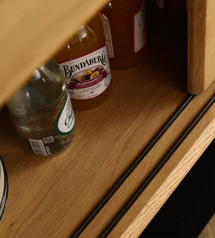 Huiya Oak Storage Cabinet with 2 Sliding Doors