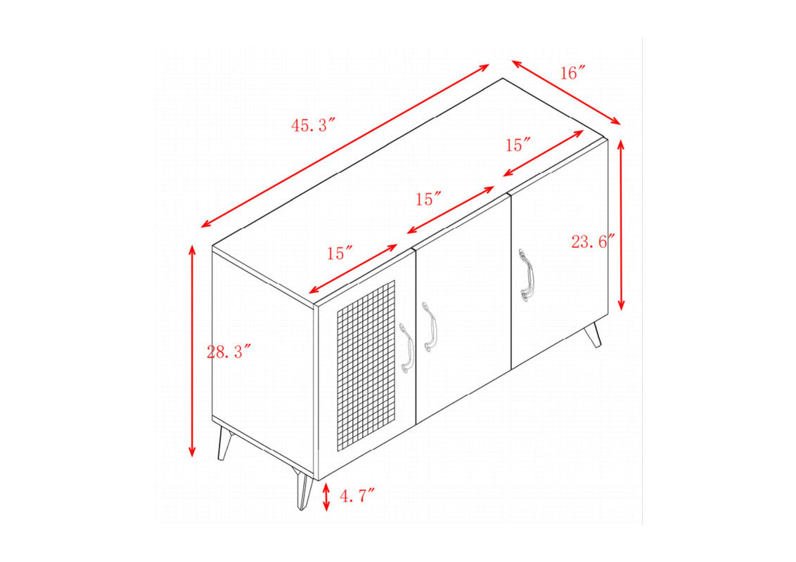Catino Storage Cabinet with 3 Doors