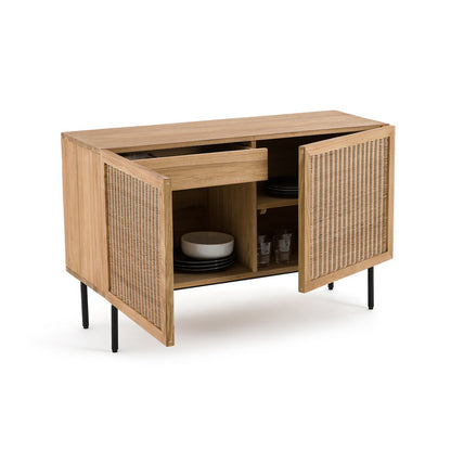 Ketora Solid Teak and Woven Rattan Sideboard
