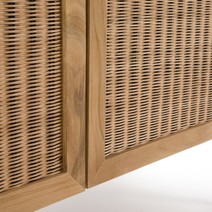 Ketora Solid Teak and Woven Rattan Sideboard