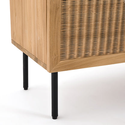 Ketora Solid Teak and Woven Rattan Sideboard