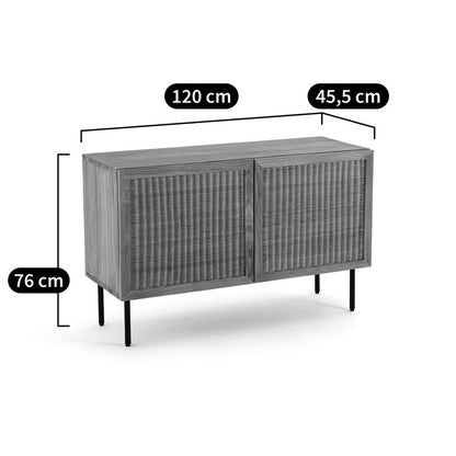 Ketora Solid Teak and Woven Rattan Sideboard