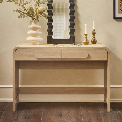 Sitaki Transitional Curved Waterfall 2-Drawer Writing Desk